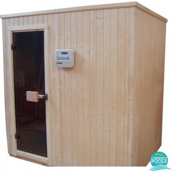 Cabina sauna modulara standard, molid, 200 * 200 * 210