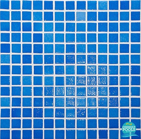Mozaic piscina Astral Pool mixt albastru standard 2.5 * 2.5 cm