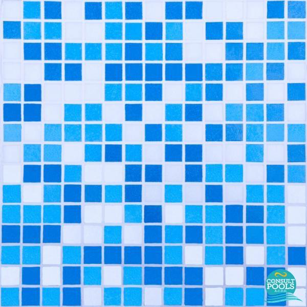 Mozaic piscina mixt albastru deschis
