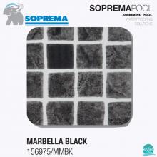 Liner PVC 1.5 mm Marbella Black Design, grosime 1.5 mm, latime 1.65 m, Colectia Design, Italia